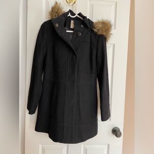 Perfect Esprit pea coat with removable fur hood
